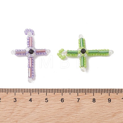 Glass Seed Beaded Pendants PALLOY-MZ01279-1