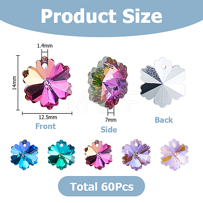 60Pcs Electroplated Glass Charms EGLA-HS0001-11-1