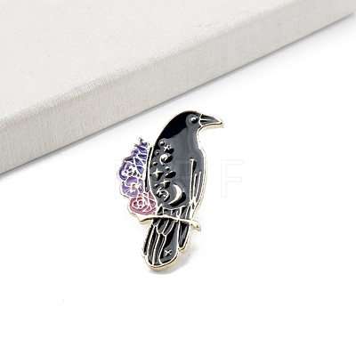Raven Flower Enamel Pins PW-WG55929-01-1