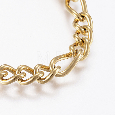 304 Stainless Steel Chain Anklets X-AJEW-I039-03G-1
