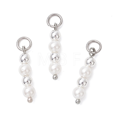 Shell Pearl with Synthetic Non-magnetic Hematite Pendants PALLOY-JF04716-1