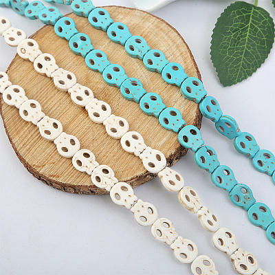 4 Strands 4 Styles Dyed Synthetic Turquoise Beads Strands Sets G-AR0005-41A-1