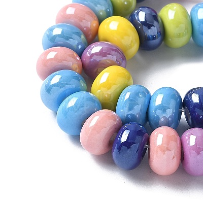 Porcelain Rondelle Beads PORC-Q001-01M-1