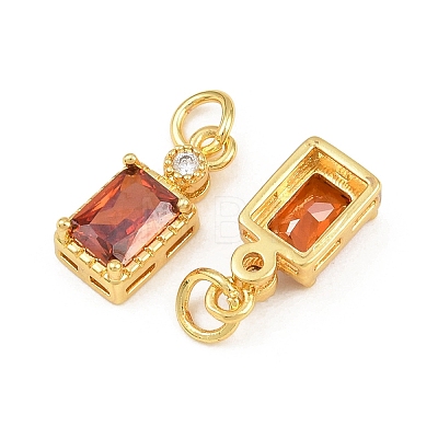 Brass Pave Cubic Zirconia Charms CU-CBA3D67-07G-07-1
