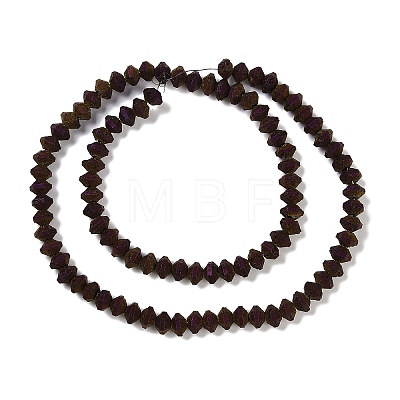 Electroplated Natural Lava Rock Beads Strands G-A234-F02-01F-1