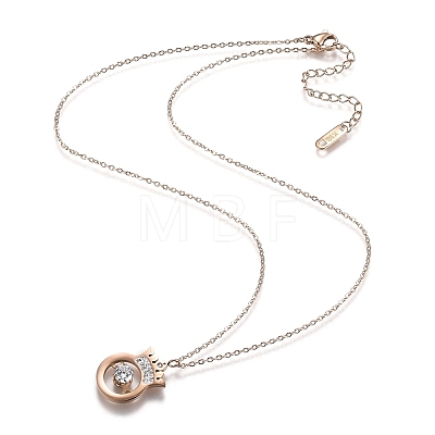 304 Stainless Steel Pendant Necklaces NJEW-H207-20-1