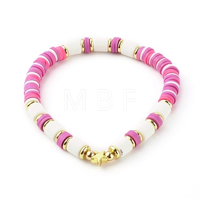 Handmade Polymer Clay Beads Stretch Bracelets Sets BJEW-JB06353-01-1