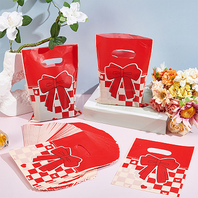 100Pcs Bowknot Printed Eco-Friendly Reusable Bags ABAG-SP0001-61A-D-1