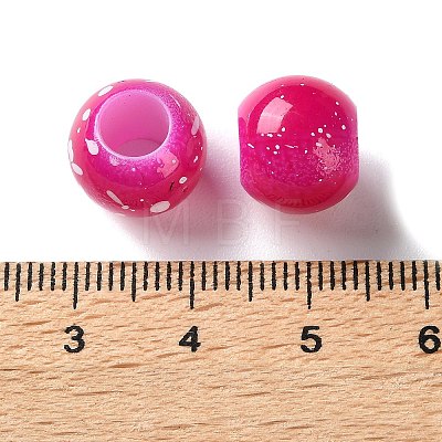 Spray Painted ABS Plastic European Beads KY-G033-01B-10-1