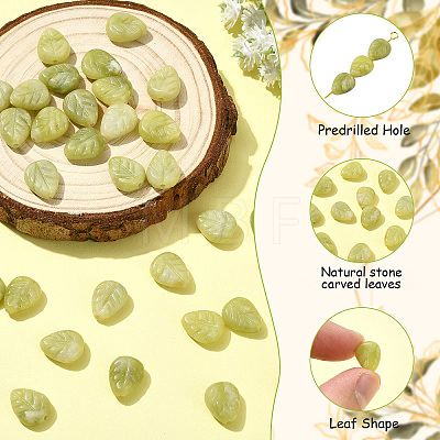 30Pcs Natural Chinese Jade Carved Beads G-CJ0001-85-1