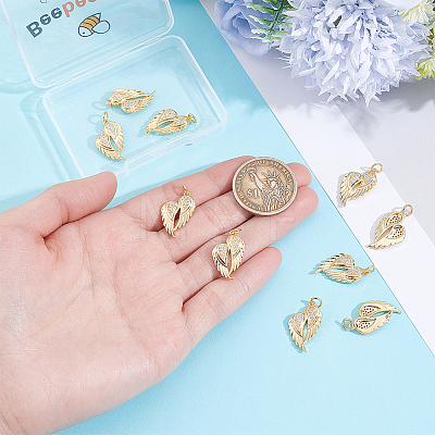 10Pcs Brass Micro Pave Cubic Zirconia Pendants ZIRC-BBC0003-79G-1