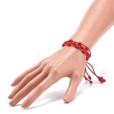 3Pcs 3 Size Nylon Braided Knot Cord Bracelet BJEW-JB08369-1
