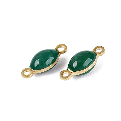 Antique Bronze Plated Brass Enamel Oval Links connectors KK-Q570-06C-1