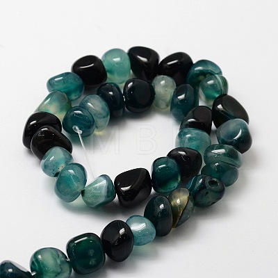 Dyed Natural Agate Chip Beads Strands G-E329-16B-1