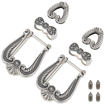 WADORN 2 Sets Belt Alloy Buckle Sets AJEW-WR0002-24-1