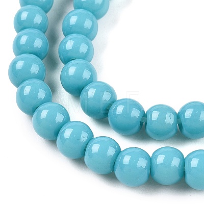 Opaque Solid Color Glass Beads Strands GLAA-T032-P8mm-13A-1