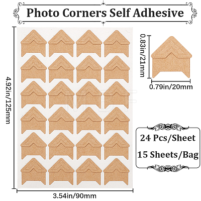 Gorgecraft 15 Sheets Photo Mounting Corners DIY-GF0007-23-1