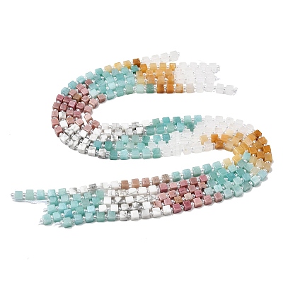 Natural Dyed White Jade & Quartz Crystal & Howlite & Yellow Aventurine & Rhodonite Beads Strands G-H333-03D-1