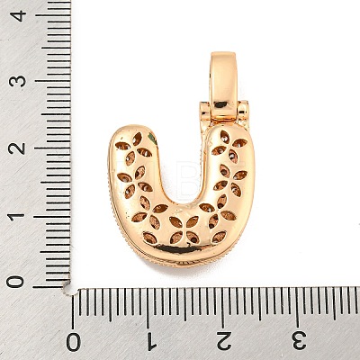 Brass Micro Pave Clear Cubic Zirconia Pendants KK-B099-01G-U-1