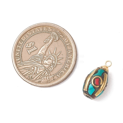 Synthetic Coral and Turquoise Pendants PALLOY-JF05134-1