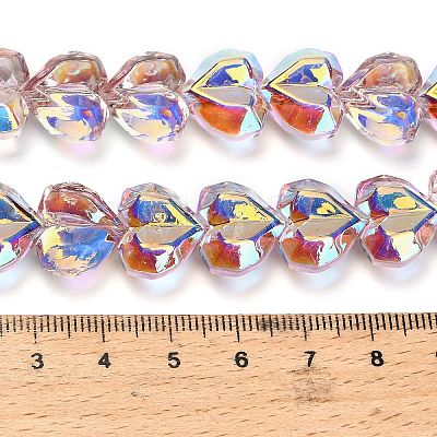 Electroplate Transparent Glass Beads Strands EGLA-B012-AB08-1