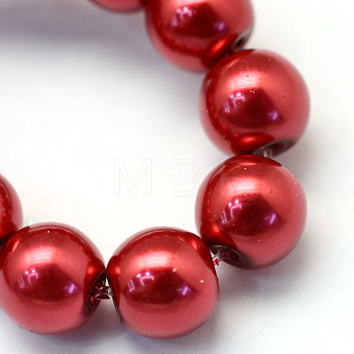 Baking Painted Pearlized Glass Pearl Round Bead Strands X-HY-Q003-6mm-51-1