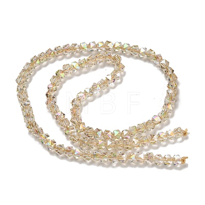 Electroplate Glass Beads Strands GLAA-Q105-02-07-1