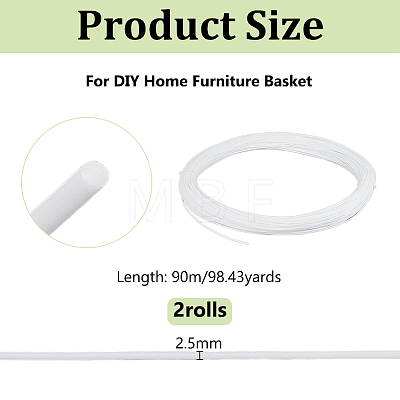 90M Round Plastic Rattan Cord OCOR-WH0077-134C-1