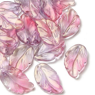 10Pcs Handmade Transparent Czech Lampwork Pendants LAMP-YW0001-27B-1