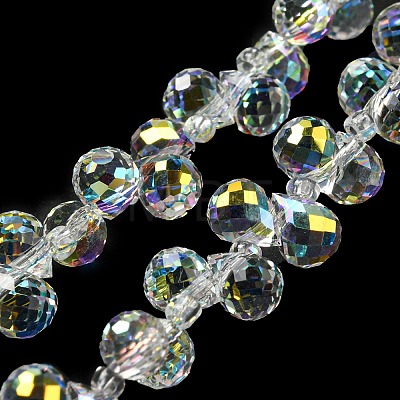AB Color Plated Electroplate Transparent Glass Beads Strands EGLA-M030-01A-AB01-1