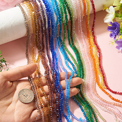 23 Strands 23 Colors Electroplate Glass Beads Strands EGLA-TA0013-80C-1