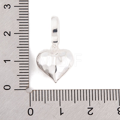 925 Sterling Silver Love Heart Pendants STER-P058-01A-S-1