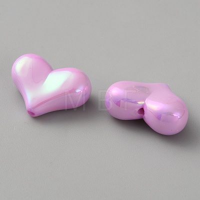 Electroplate Opaque Acrylic Beads MACR-WH0010-38F-1