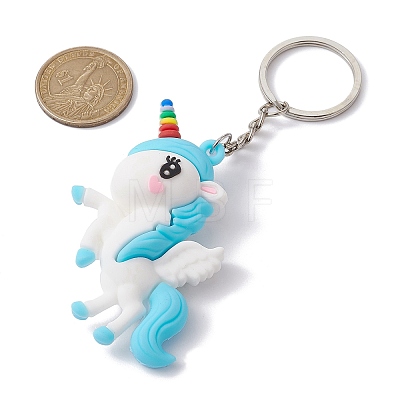 Cartoon Unicorn PVC Plastic Keychain KEYC-JKC00679-1