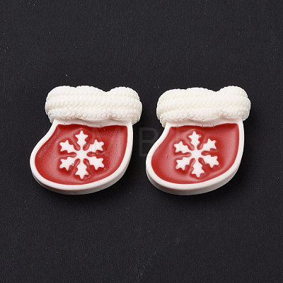 Christmas Theme Opaque Resin Cabochons RESI-G029-A08-1