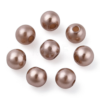 Spray Painted ABS Plastic Imitation Pearl Beads OACR-T015-05A-05-1