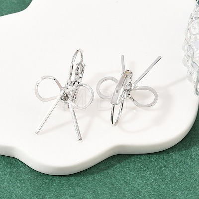 Bowknot Brass Leverback Earrings EJEW-A150-04B-P-1