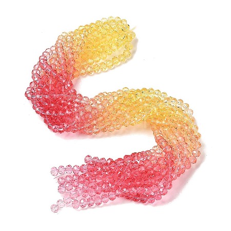 Transparent Painted Glass Beads Strands X1-DGLA-A034-T6mm-A07-1