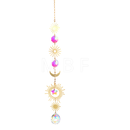 Quartz Crystal Big Pendant Decorations HJEW-PW0001-011D-1