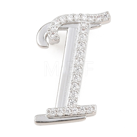 Brass Micro Pave Clear Cubic Zirconia Pendants CU-CBA8481-01P-I-1