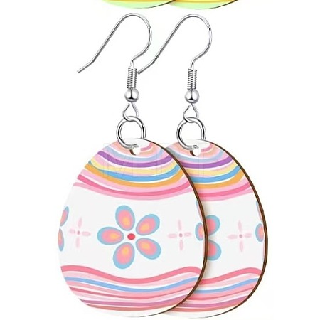 Printed Easter Acrylic Dangle Earrings FS-WG616F7-02-1