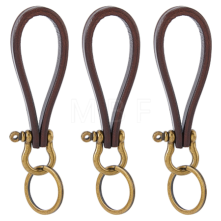 Cowhide Leather Keychains KEYC-WH0029-142A-1