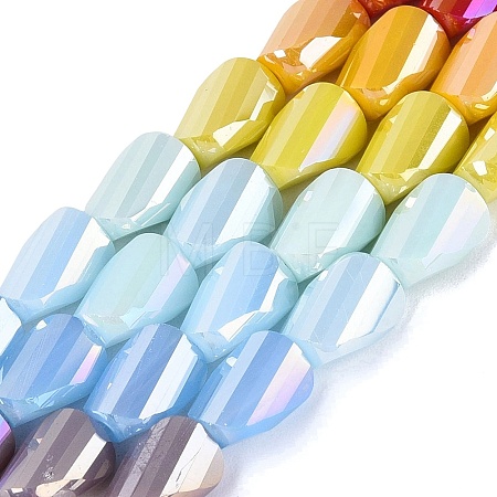 Electroplate Opaque Glass Beads Strands EGLA-N022-10A-B01-1