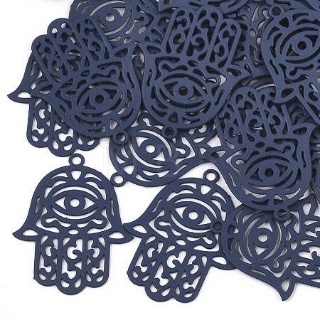 430 Stainless Steel Filigree Pendants X-STAS-T042-15A-1
