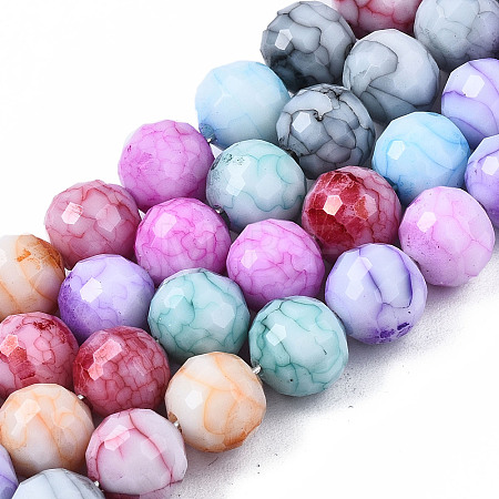 Opaque Baking Paint Crackle Glass Beads Strands X-EGLA-S174-33J-1