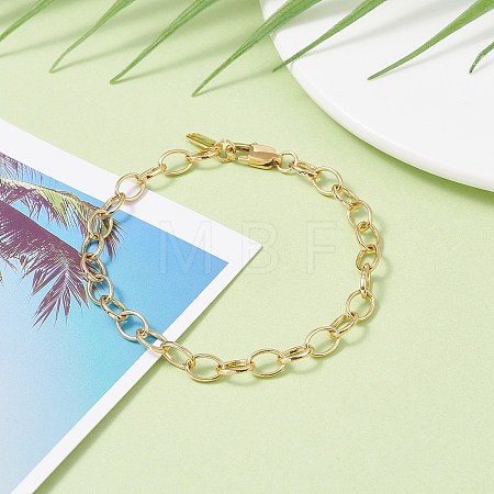 Brass Cable Chain Bracelet BJEW-JB07079-1