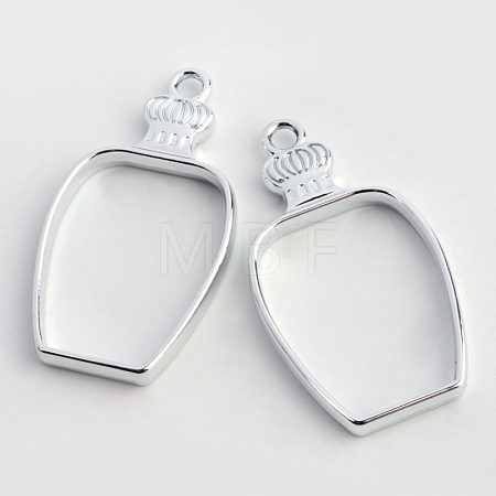 Rack Plating Alloy Bottle Open Back Bezel Pendants X-PALLOY-S047-31D-FF-1