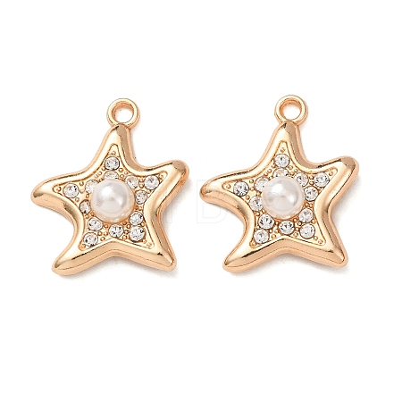 Alloy & ABS Imitation Pearl & Rhinestone Pendants FIND-K030-18C-G-1