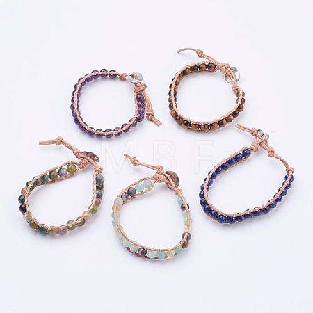 Cowhide Leather Cord Bracelets BJEW-JB03279-1