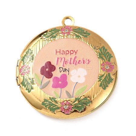 Mother's Day 304 Stainless Steel Locket Pendants STAS-K329-02A-G-1
